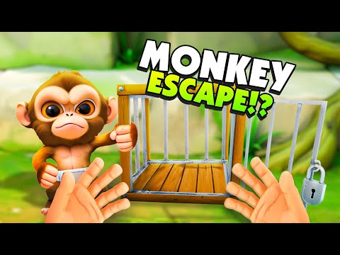 Видео: Помогите ДЕТЕНЫШУ ОБЕЗЬЯНКИ сбежать из КЛЕТКИ в I Am Monkey VR!