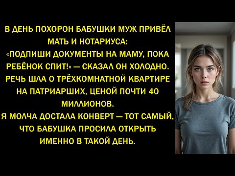 Видео: В день похорон бабушки муж привёл нотариуса: «Подпиши дарственную на маму!»