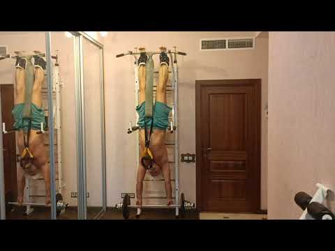 Видео: Гравитационные ботинки/ Вис вниз головой на турнике/Штанга утяжелитель/ Лечение остеохондроза, грыж