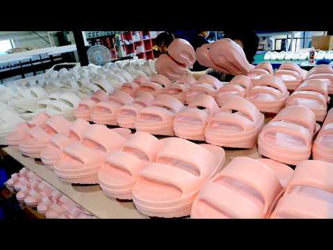 Видео: Летний маст-хэв! Как делают удобные сандалии. Корейская обувная фабрика