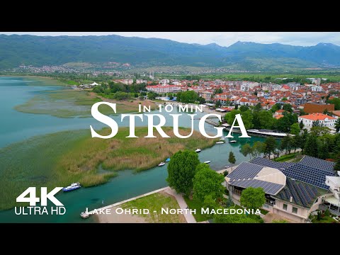 Видео: STRUGA 🇲🇰 Струга Drone Aerial 4K | Ohrid Strugë Охрид NORTH MACEDONIA Македонија Скопје