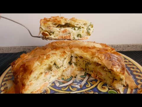 Видео: Рыбный пирог сыром и зеленью из теста фило! Готовится эта вкуснота очень быстро!