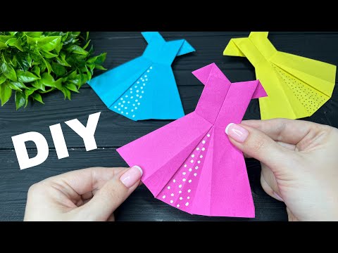 Видео: Paper Dress Origami Оригами Платье Поделки из бумаги