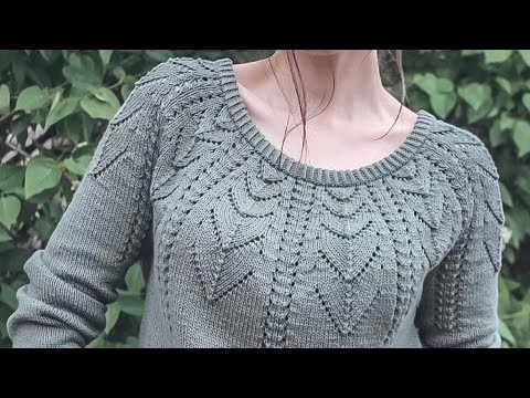 Видео: Расчёт ажурной кокетки + схема на размеры от S до XXL (42 - 52). МК джемпер с круглой кокеткой.