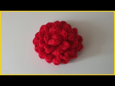 Видео: Цветок георгин крючком. Вязаный Цветок крючком. Вязание крючком / Crochet Flower