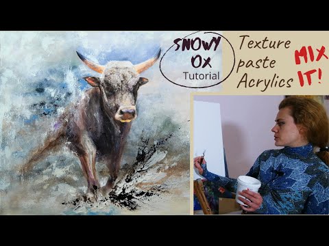 Видео: Живопись акрилом | Текстурная паста | Как рисовать акрилом | Texture paste acrylic painting