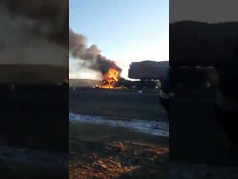 Видео: Өмнөговь аймагт нүүрс тээврийн машин шатлаа