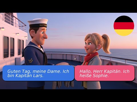 Видео: 5 простых диалогов на немецком языке (На корабле) А-1 А-2