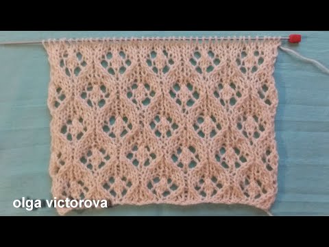 Видео: Ажурные цветочки 675 Узоры Вязание спицами