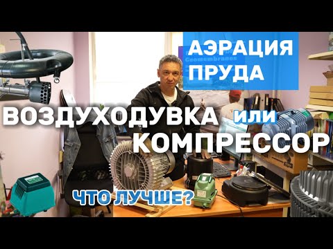 Видео: Аэрация пруда. Что выбрать - воздуходувку или компрессор? #стройка #пруд #аэрация