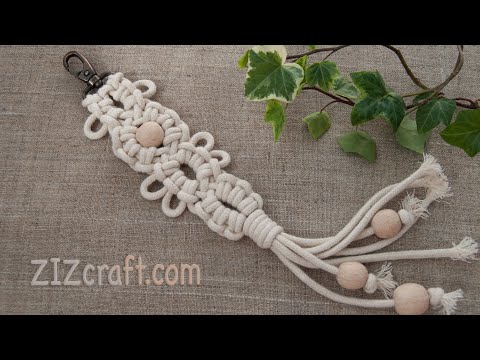 Видео: Стильный Брелок Макраме - ОДИН УЗЕЛ макраме -  Аксессуар для рюкзака или сумки!