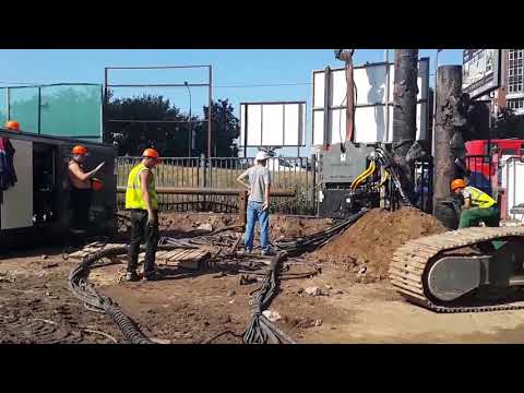 Видео: Устройство шпунтового ограждения методом вибропогружения