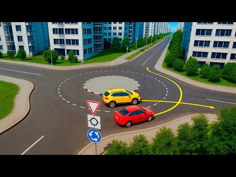 Видео: Кто обязан уступить дорогу при проезде кругового перекрестка?
