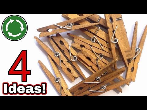 Видео: 4 супер идеи с деревянными прищепками! Сделай сам! Перерабатывать!