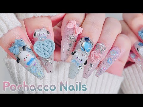 Видео: Ногти Почакко на зиму❄️ Супер простое удлинение наконечника🙌 Санрио нейл-арт ASMR