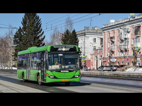 Видео: Автобус Scania OmniLink I (Скания-Питер)(АМ 956 22) покатушки по Барнаулу 