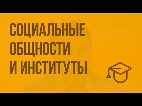 Видео: Социальные общности и институты. Видеоурок по обществознанию 11 класс