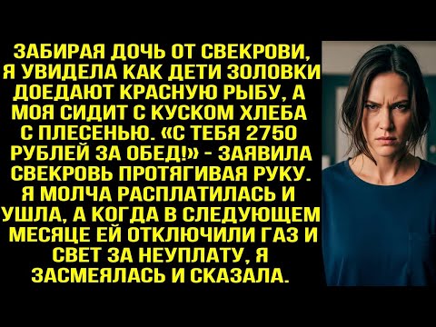 Видео: «С тебя 2750 рублей за обед!»   заявила свекровь протягивая руку, когда я приехала забирать доч
