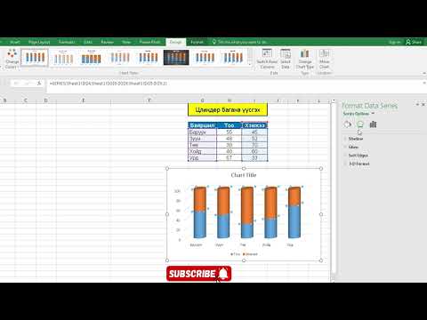 Видео: 24.1 Excel цлиндер график байгуулах
