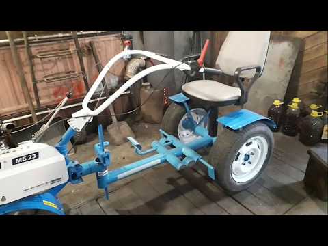 Видео: Самый функционально-красивый адаптер к  мотоблоку  "НЕВА"  с тормозной системой.