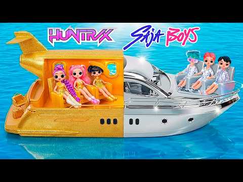 Видео: K-Pop Охотницы на Демонов на золотом и серебряном корабле! 10 поделок для кукол L.O.L.