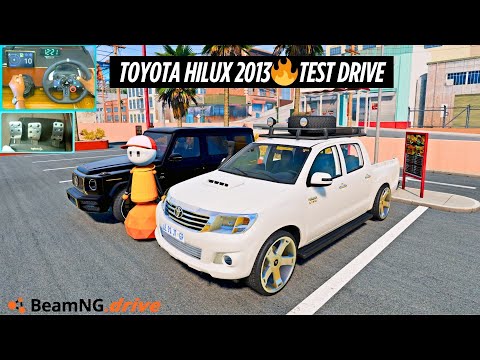 Видео: Тест модификации Toyota Hilux 2013 BeamNG | Реалистичное вождение пикапа с использованием рулевог...