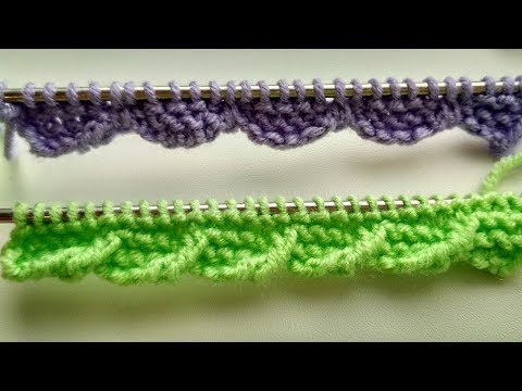 Видео: Кайма спицами. Два простых способа.