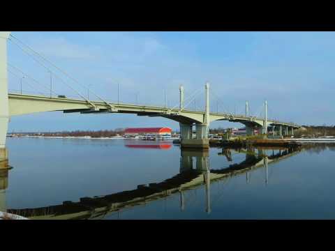 Видео: Кимры - Вантовый мост через Волгу (Тверская область)