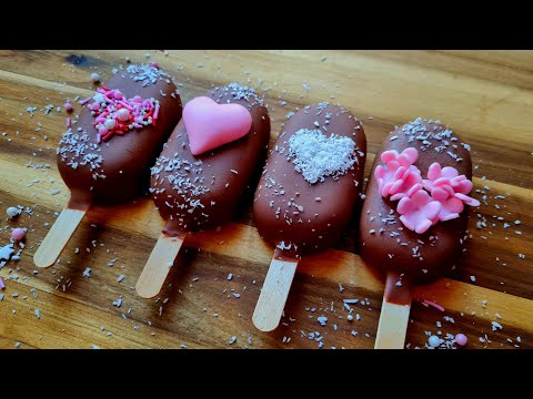 Видео: Пирожные эскимо из бисквита. Простой рецепт кейк попсов.