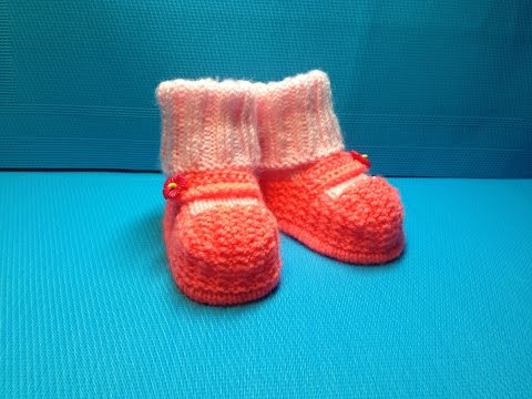 Видео: Вязание спицами пинетки -носочки #62