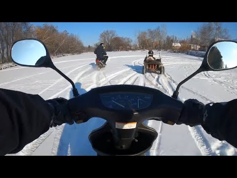 Видео: На скутере зимой