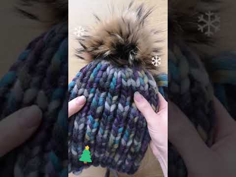 Видео: Шапка из толстой пряжи спицами. Мастер-класс