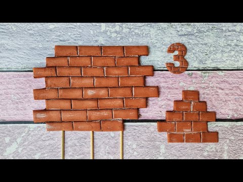 Видео: Кирпичная стена из мастики.