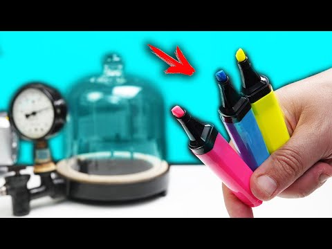 Видео: ЧТО ЕСЛИ СУНУТЬ в ВАКУУМ - ФЛОМАСТЕРЫ... ТАКОГО Я НЕ ОЖИДАЛ !!!