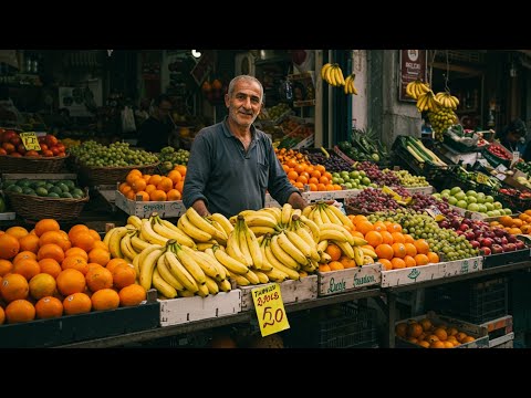 Видео: Рынок без монтажа, наблюдение и погружение в атмосферу - г. Аланья, Турция, 15 апреля 2025