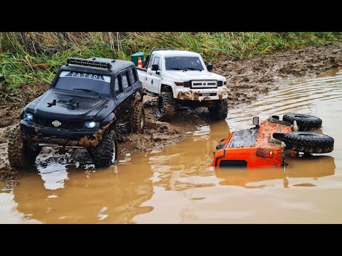 Видео: УТОПИЛИ LR Discovery. Водитель переоценил возможности. PATROL и LC70 на бездорожье. RC OFFroad 4x4