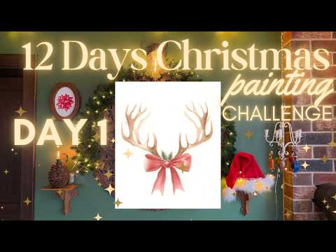 Видео: Открытка «Рудольф, красноносый олень» // День 1 рождественского конкурса рисования