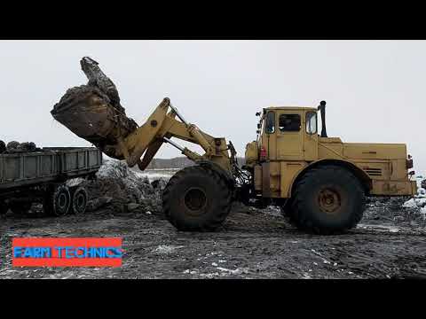 Видео: Трактора Кировец  в работе. Погрузчик и бульдозер. МТЗ-1221 И КамАЗы на отвозке.