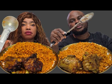 Видео: Мукбанг | Моему мужу хватит | Вечеринка с рисом и индейкой джоллоф | Африканская еда ASMR