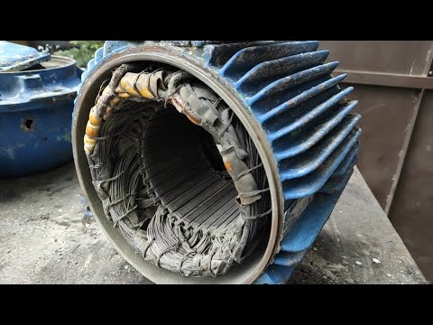 Видео: Перемотка електродвигуна 7.5 кВт, 1500 об.