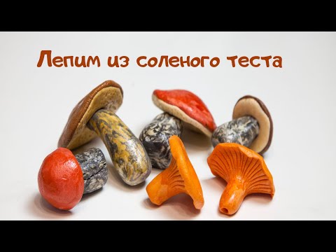 Видео: Лепим грибы из соленого теста.