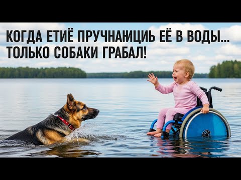 Видео: Мужчина столкнул дочь в инвалидном кресле в воду — но овчарка совершила невозможное!