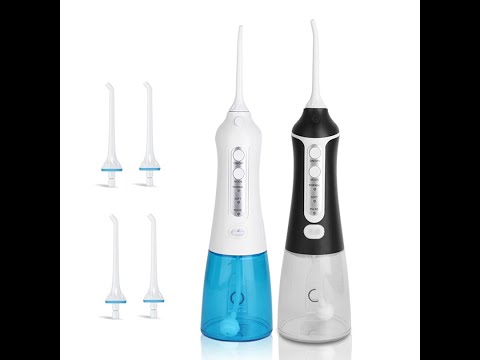 Видео: Portable Water Flosser Electric Oral Irrightator USB аккумуляторные зубы очиститель 300 мл