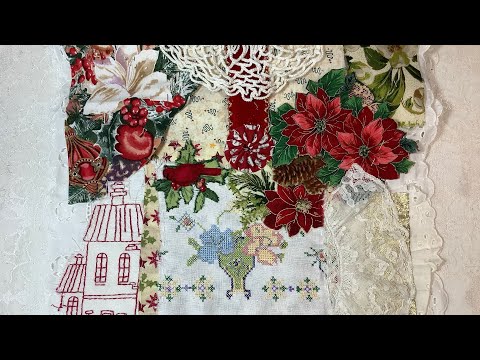 Видео: Рождественская дорожка для стола / Медленная вышивка