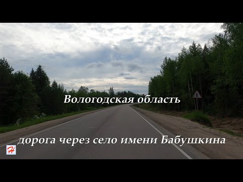Видео: Дорога через село имени Бабушкина (Вологодская область)
