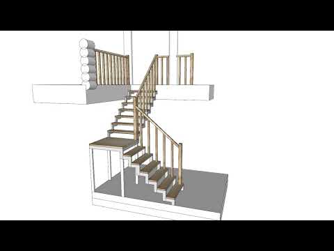 Видео: Проект лестницы на ломаном косоуре