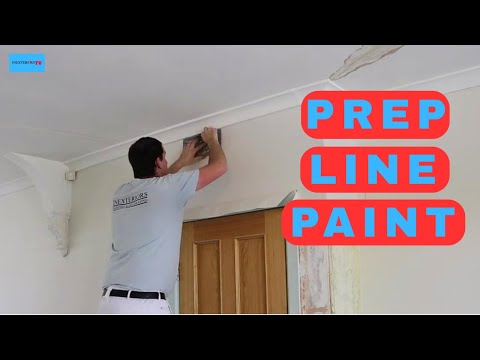 Видео: Как подготовить линию и покрасить стену.