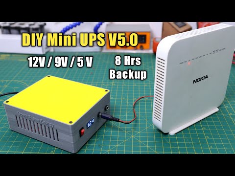 Видео: Мини-ИБП для WiFi-роутера V5.0 || Несколько выходов 12 В / 9 В / 5 В