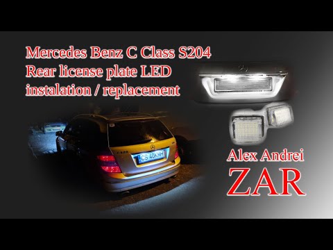 Видео: Замена фонарей заднего номерного знака Mercedes Benz C-класса S204 — без снятия заднего дворника