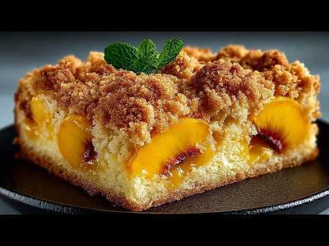 Видео: Персиковый пирог за 10 минут. Я пеку его дважды в неделю 🍰🍑